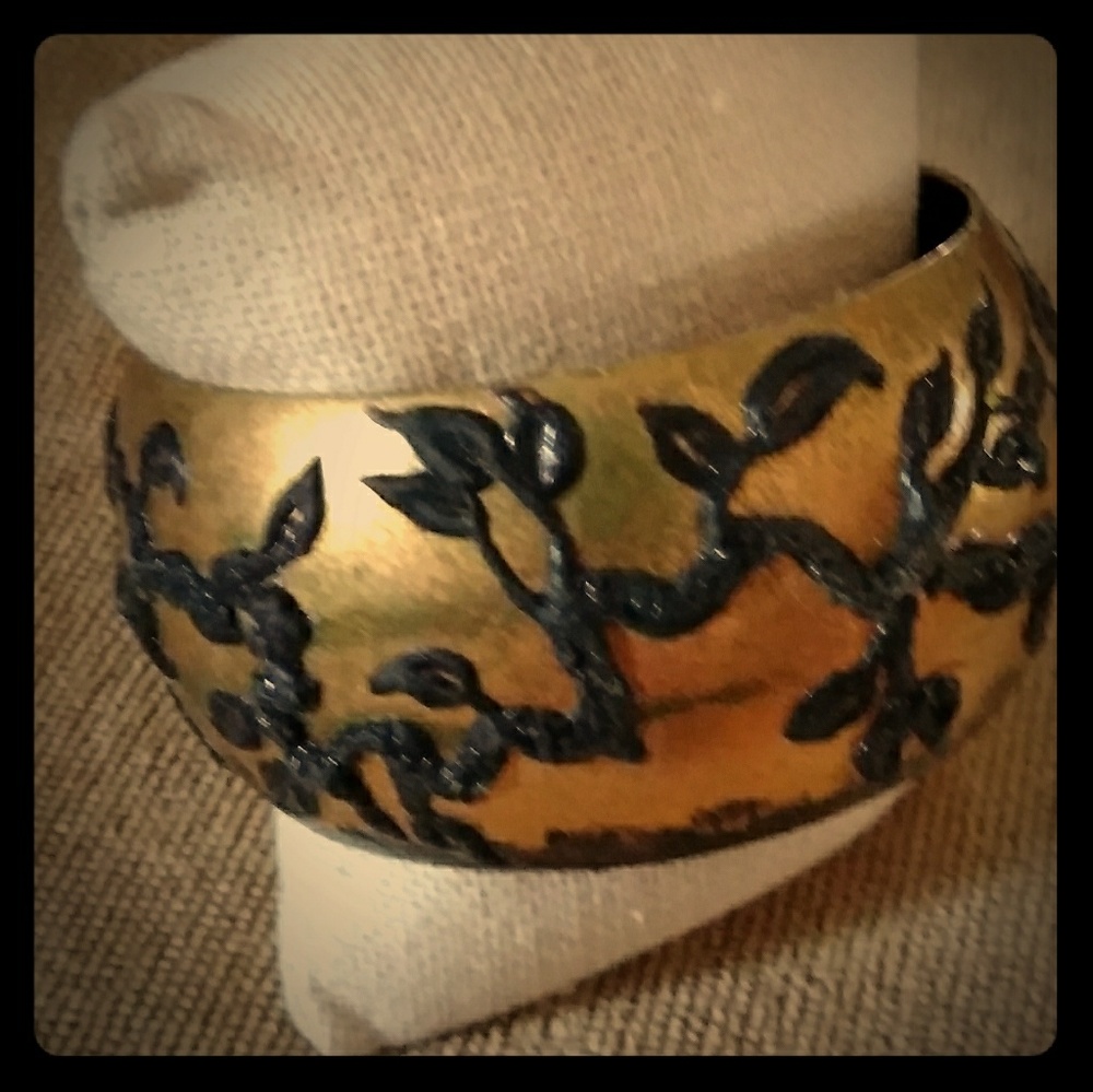 Brass artisan bangle bracelet ONE of a KIND!